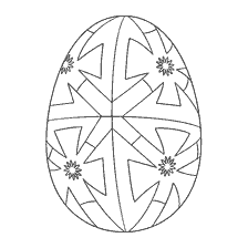 coloring page: Painting of an Easter egg with floral design for coloring