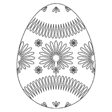 coloring page: Painting Easter egg with flowers and patterns