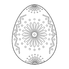 coloring page: Easter egg with patterns for coloring