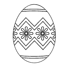 coloring page: Contour painting of Easter egg with floral pattern