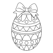 coloring page: Painting Easter egg with bow for children