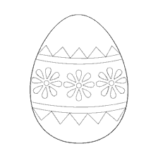 coloring page: Painting Easter egg with floral pattern