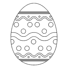 coloring page: Easter egg for painting with wavy pattern and dots