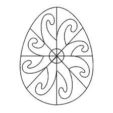 coloring page: Easter egg with decorative patterns for painting