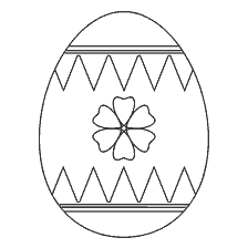coloring page: Painting Easter egg with flower and geometric patterns