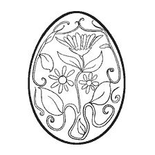 coloring page: Painting Easter egg with floral patterns