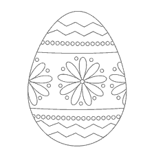 coloring page: Black and white Easter egg coloring with flowers and patterns