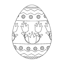 coloring page: Coloring picture of Easter egg with floral pattern
