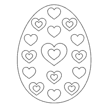 coloring page: Painting Easter Egg with Hearts