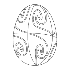 coloring page: Painting Easter egg with wavy patterns