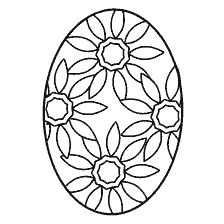 coloring page: Easter egg with floral pattern for coloring