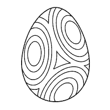 coloring page: Painting grounds Easter egg with geometric patterns