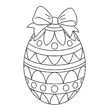 coloring page: Painting of an Easter egg with a decorative bow