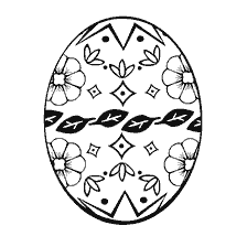 coloring page: Painting Easter egg with flowers and patterns