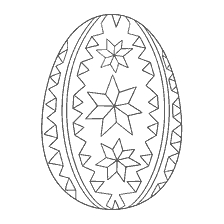 coloring page: Painted egg for Easter with a pattern of stars