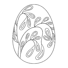 coloring page: Painting of an Easter egg with decorative patterns