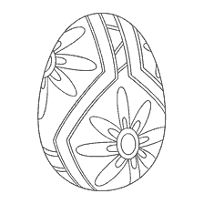 coloring page: Easter egg with floral patterns for coloring