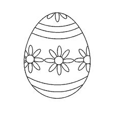 coloring page: Easter egg for coloring with floral patterns
