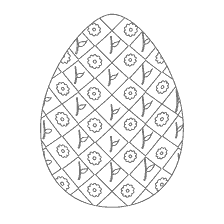 coloring page: Coloring picture of Easter egg with floral pattern
