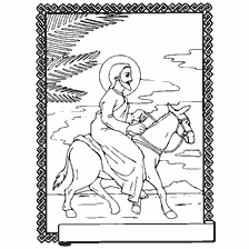 coloring page: The Entrance of the Lord to Jerusalem for Coloring