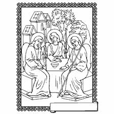 coloring page: Coloring with the Holy Trinity