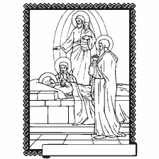 coloring page: The Dormition of the Most Holy Mother of God