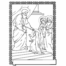 coloring page: The introduction of the Most Holy Mother of God into the temple