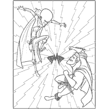 pagina da colorare: Megabrain combatte Machoman su libro di colorazione