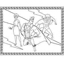 pagina da colorare: Colorazione con i personaggi di Megabrain: Roxanne, Metroman e Titan