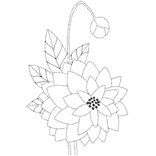 coloring page: Drawing of a dahlia flower for coloring