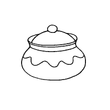página para colorear: Colorear olla con tapa