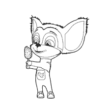 coloriage: Barboskin enfant mange de la cr&egrave;me glac&eacute;e