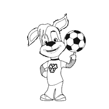 coloriage: Dessin du personnage Petite amie de Barboskins avec un football