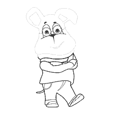 coloriage: Barboskin Gena dans livre de coloriage