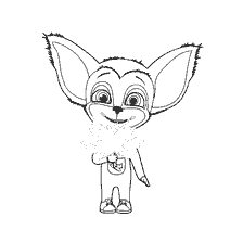 coloriage: Coloration Barboskina: B&eacute;b&eacute; avec une feuille