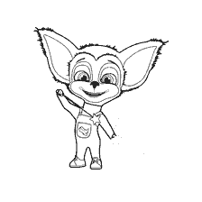 coloriage: B&eacute;b&eacute; de Barboskins avec un seau et une brosse