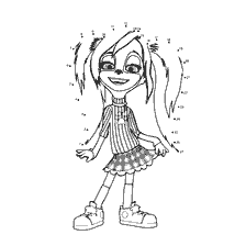 coloriage: Couleur du personnage Rose du dessin anim&eacute; Barboskina