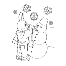 coloring page: Steppe decorates a snowman