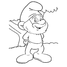 pagina da colorare: Dipinto da Papa Puffi dei Puffi