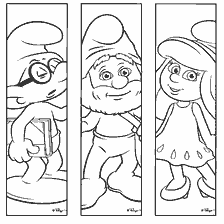 pagina da colorare: Segnalibri con caratteri Smurf