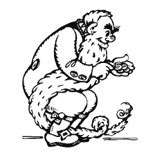 coloring page: Karabas-Barabas with the money