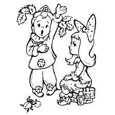 coloring page: Piero and Malvina in coloring book, characters from the Golden Key