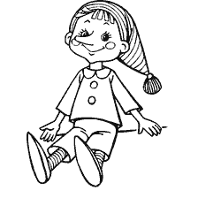 coloring page: Buratino - a character from the fairy tale Golden Key