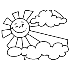 página para colorear: Colorear un día soleado con nubes