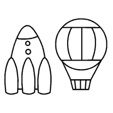 página para colorear: Colorear: Rocket y globo