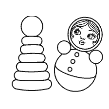 página para colorear: Un simple libro para colorear con la imagen de una pirámide y un contenedor