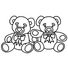 página para colorear: Dos osos lindos para colorear