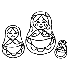 página para colorear: Libros simples para colorear Matryoshka