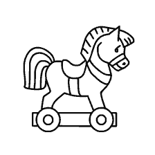 página para colorear: Colorear - Caballo sobre ruedas