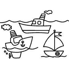 página para colorear: Colorear con la imagen de barcos y velero